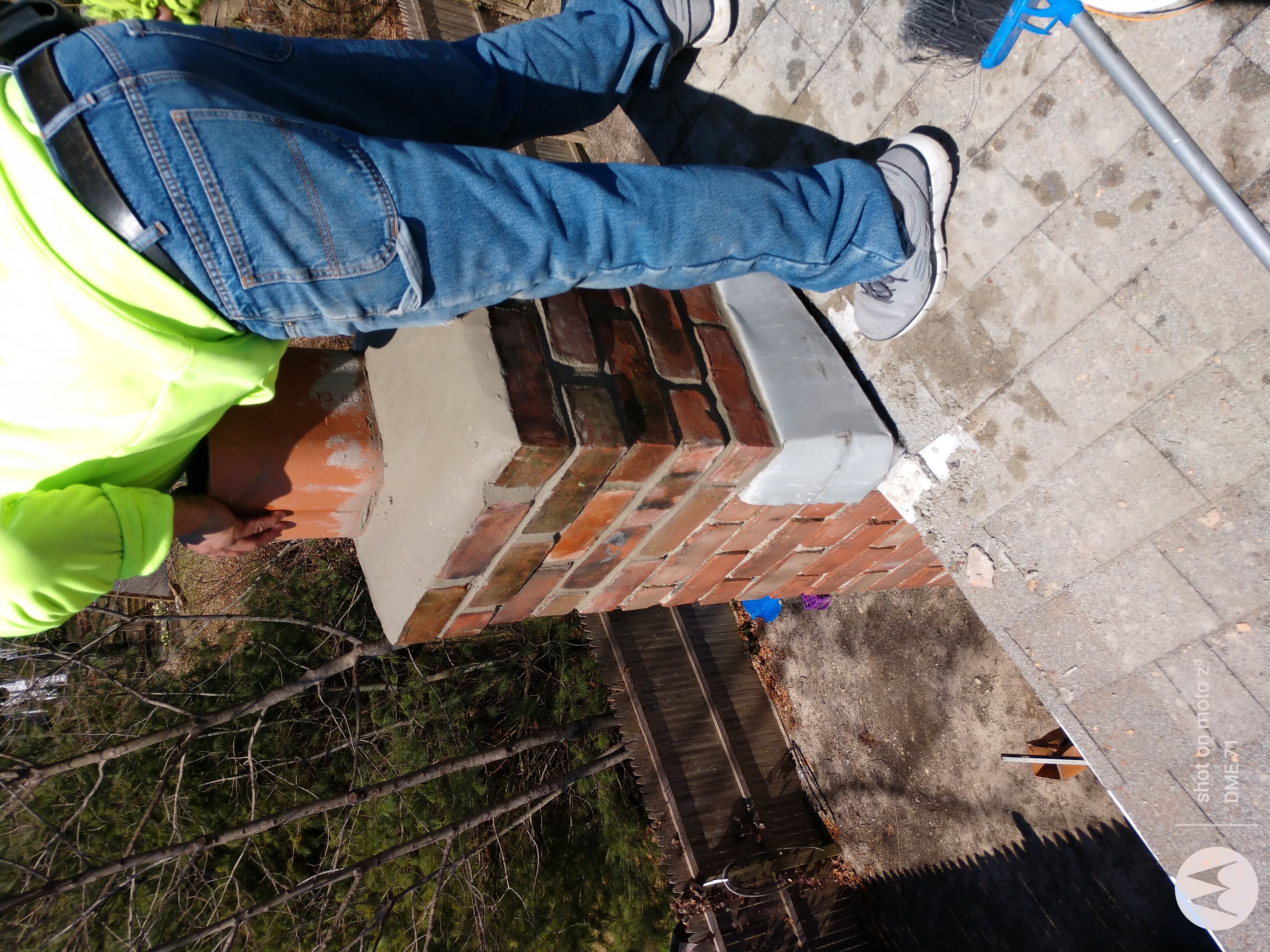 Cracked chimney professionally repaired in Westbury, NY